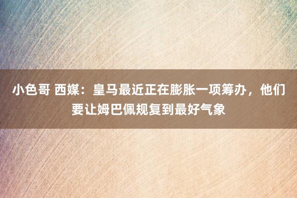 小色哥 西媒：皇马最近正在膨胀一项筹办，他们要让姆巴佩规复到最好气象