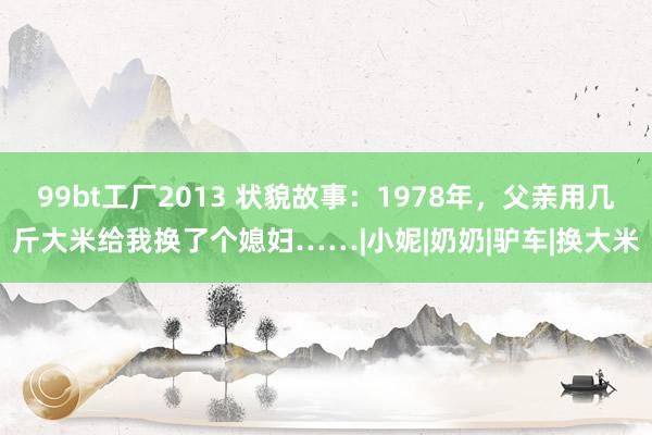 99bt工厂2013 状貌故事：1978年，父亲用几斤大米给我换了个媳妇……|小妮|奶奶|驴车|换大米