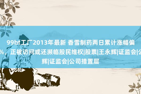 99bt工厂2013年最新 香雪制药两日累计涨幅偏离值超45%，正被访问或还濒临股民维权|股票|王永辉|证监会|公司措置层