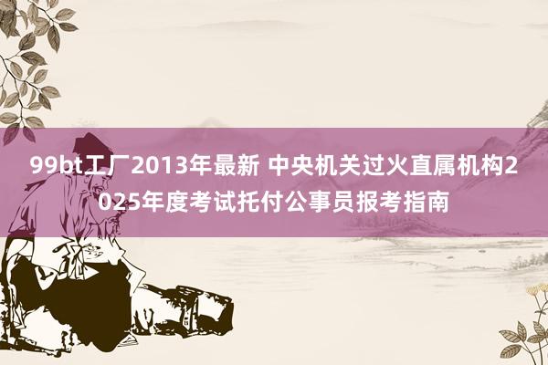 99bt工厂2013年最新 中央机关过火直属机构2025年度考试托付公事员报考指南