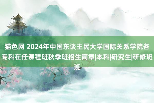 猫色网 2024年中国东谈主民大学国际关系学院各专科在任课程班秋季班招生简章|本科|研究生|研修班