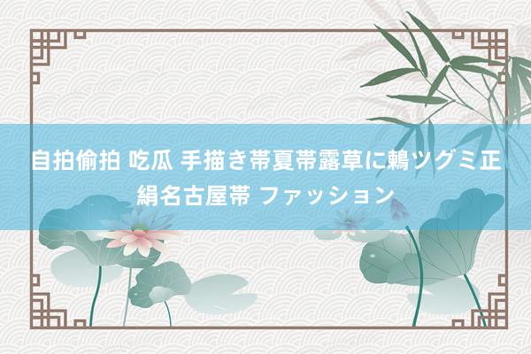 自拍偷拍 吃瓜 手描き帯　夏帯　露草に鶫　ツグミ　正絹　名古屋帯 ファッション