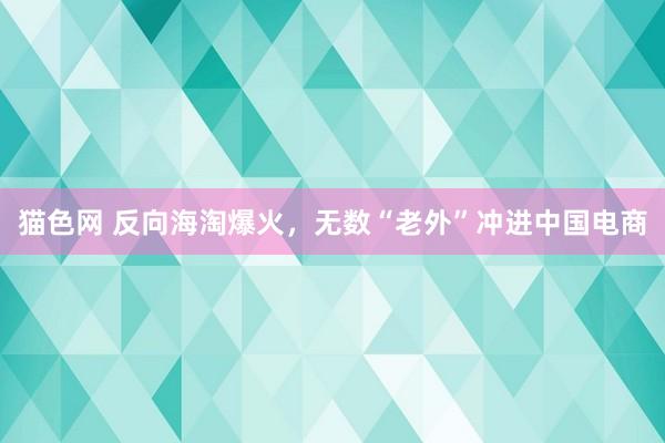 猫色网 反向海淘爆火，无数“老外”冲进中国电商